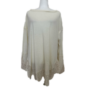 United Lovers Grace Lace Trim Tunic Ivory Lace Side Cut-Outs